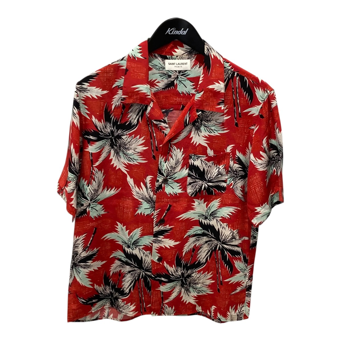 【中古】Saint Laurent Paris半袖シャツ 340852 ym67u レッド サイズ：15/38【価格見直し】｜ブランド古着のカインドオル