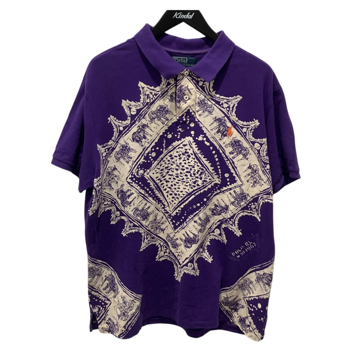 【中古】POLO RALPH LAUREN バンダナ柄 スポーツシャツ MNBLKNIA1I00186 パープル 大きさ：XXL 【110426】（ポロラルフローレン）