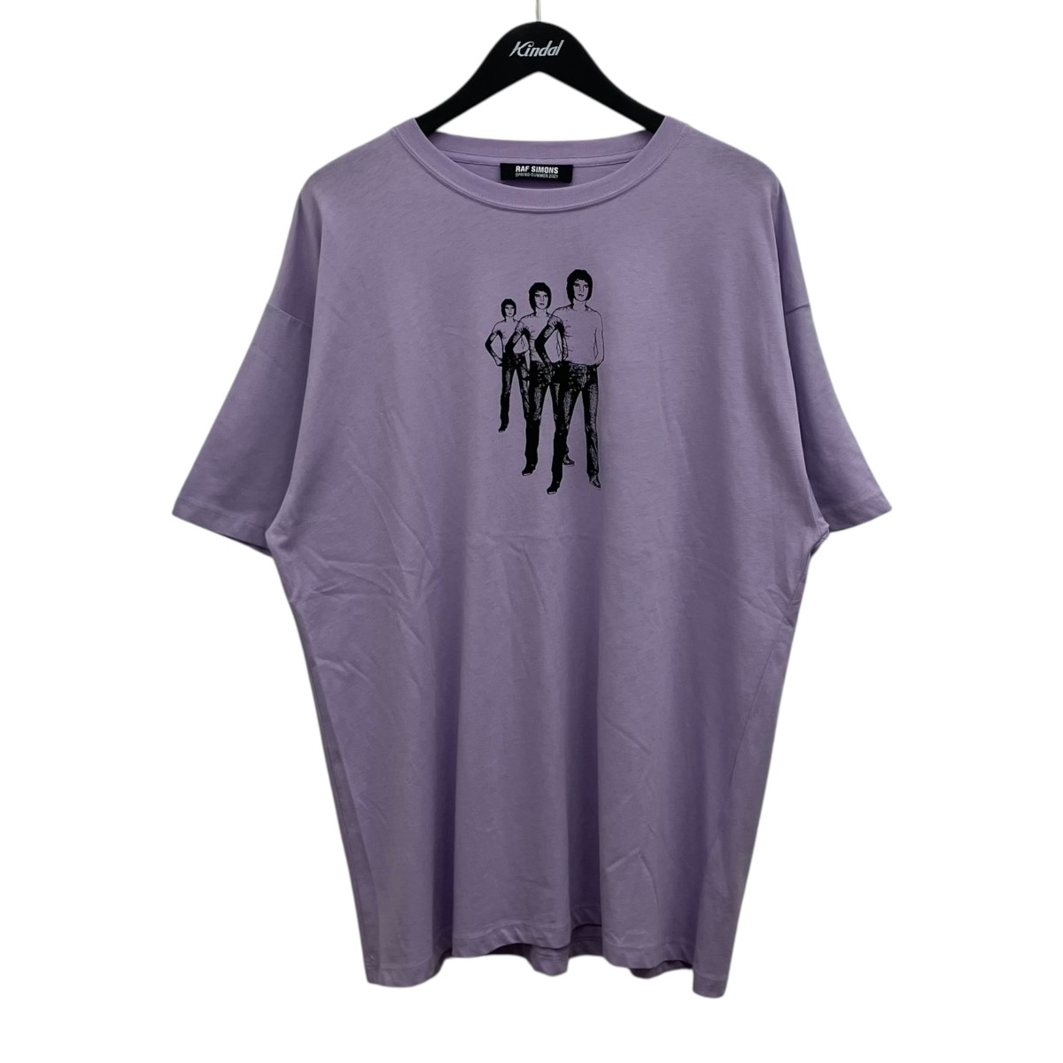 【中古】RAF SIMONS Question Everything T-shirt 刷り上げるプルオーバー パープル 大きさ：L 【110426】（ラフシモンズ）