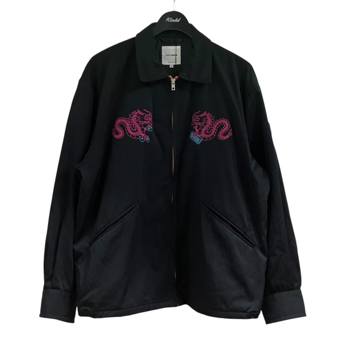 【中古】 VAULTROOM　 刺繍ジップアップジャケット ブラック サイズ：L 【110426】（ボルトルーム）
