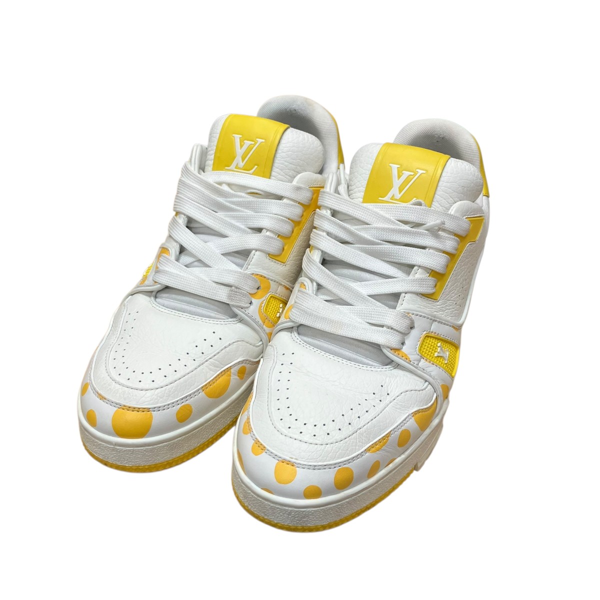 【中古】\u003cBR\u003eLOUIS VUITTON\u003cBR\u003eLV調教師 ローカットスニーカー 白いこと×黄色 大きさ：6\u003cBR\u003e【必要経費思いかえす】
