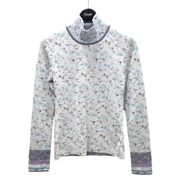 【中古】 mame kurogouchi　 Floral Motif Glitter High Neck Knit Top MM26SS-KN007 ホワイト サイズ：1 【110426】（マメクロゴウチ）
