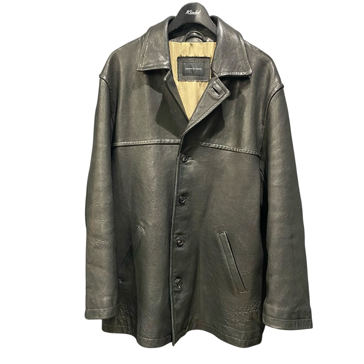 【中古】 Adam et Rope　 レザージャケット GML-15110 ｳｫｯｼｭﾄﾞ ﾗﾑﾚｻﾞｰ ｶｰｺｰﾄ ブラック サイズ：L 【110426】（アダムエロペ）
