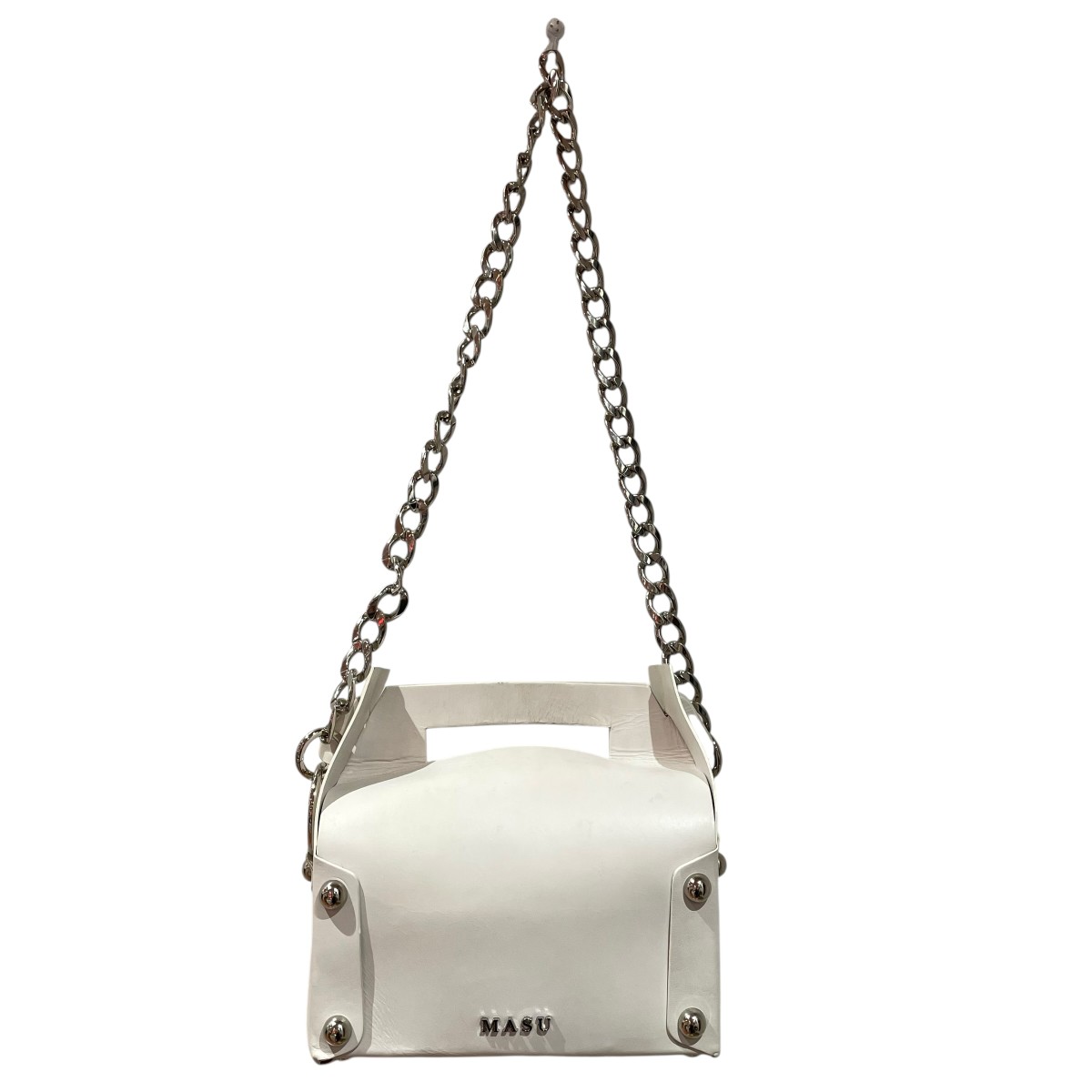 【中古】MASU　LEATHER CAKE BAG ショルダーバッグ ホワイト 【110426】（エムエーエスユー）｜ブランド古着のカインドオル