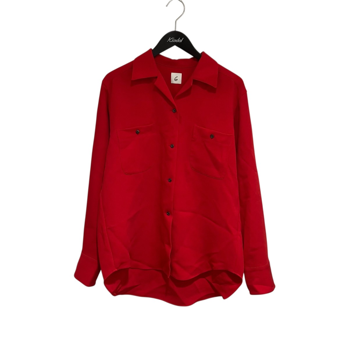 【中古】 6(ROKU) BEAUTY＆YOUTH　 POLYESTER RAYON SHIRT 長袖シャツ 8611-299-0261 レッド サイズ：記載なし 【110426】（ロクユナイテッドアローズ）