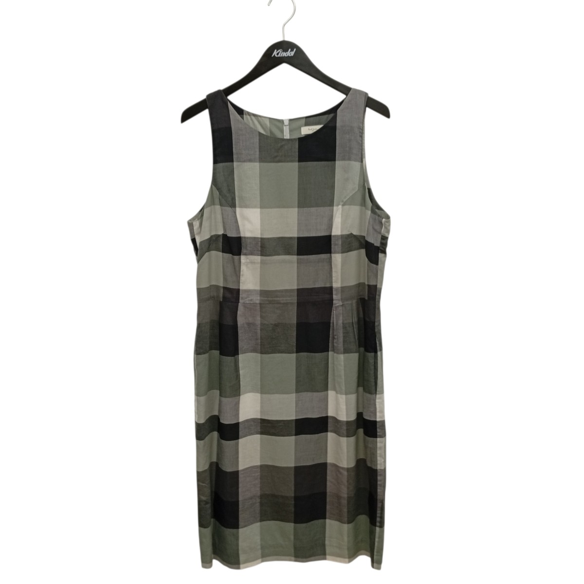 【中古】 Paul Smith PAUL　 チェック ノースリーブワンピース グリーン×ブラック サイズ：48 【110426】（ポール・スミス）