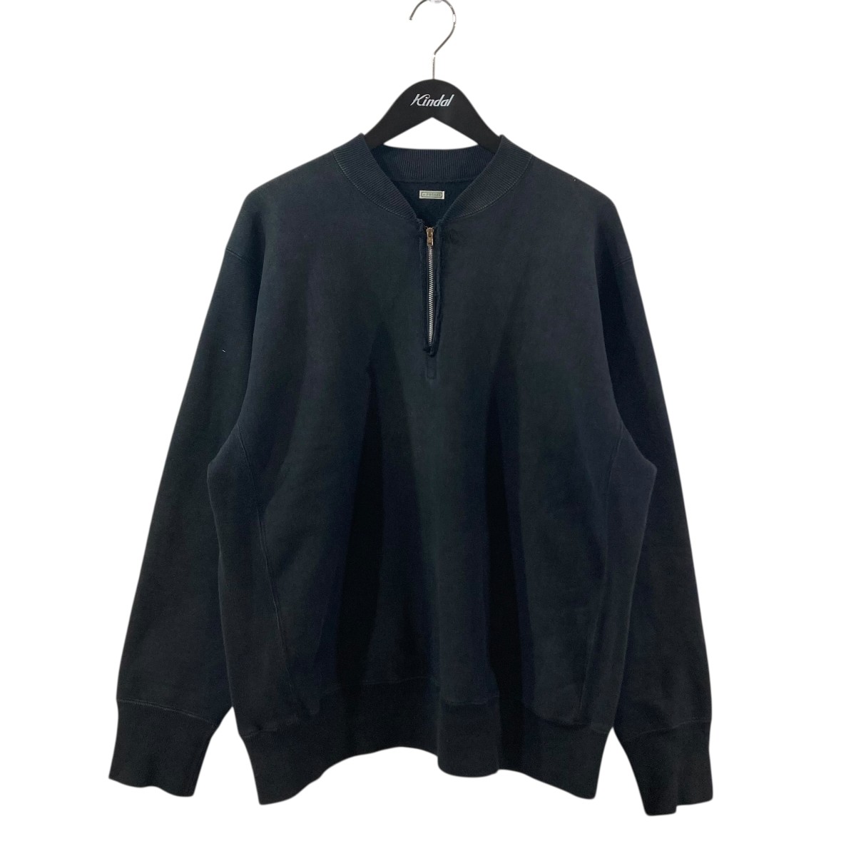 【中古】A．PRESSE Vintage Half Zip Rib Collar Sweatshirt座標軸B ハーフジップスウェット 25AAP-05-07 黒いこと 大きさ：4 【110426】（アプレッセ）