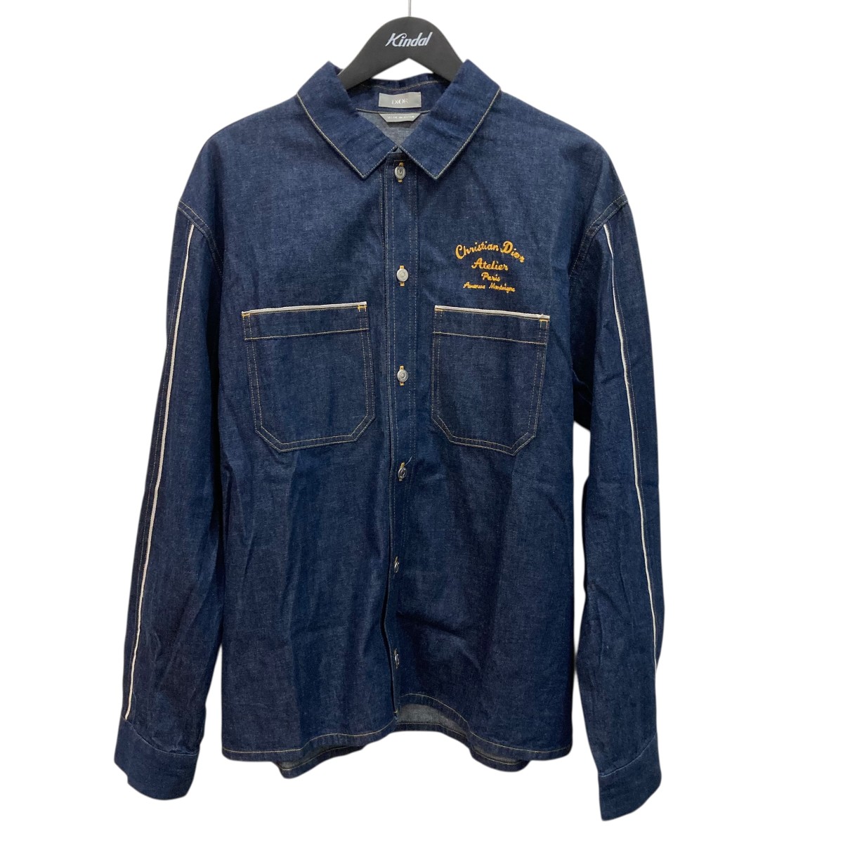 【中古】 DIOR　 ATELIER EMBROIDERY デニムシャツ 213D589AY506 インディゴ サイズ：40 【120426】（ディオール）