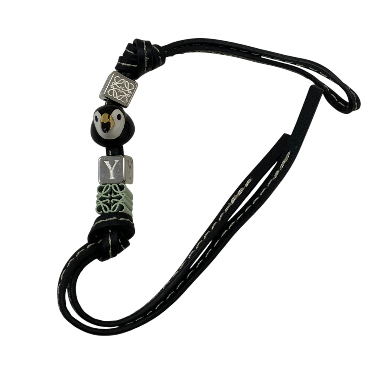 【中古】LOEWE レザーアニマル 引きつける 黒いこと 【120426】（ロエベ）