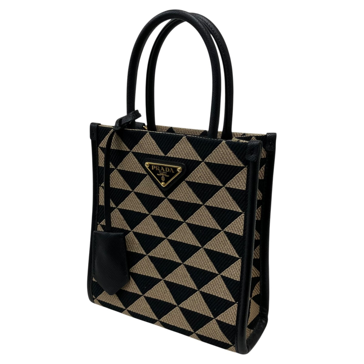 【中古】 PRADA　 2WAYバッグ ベージュ×ブラック 【120426】（プラダ）
