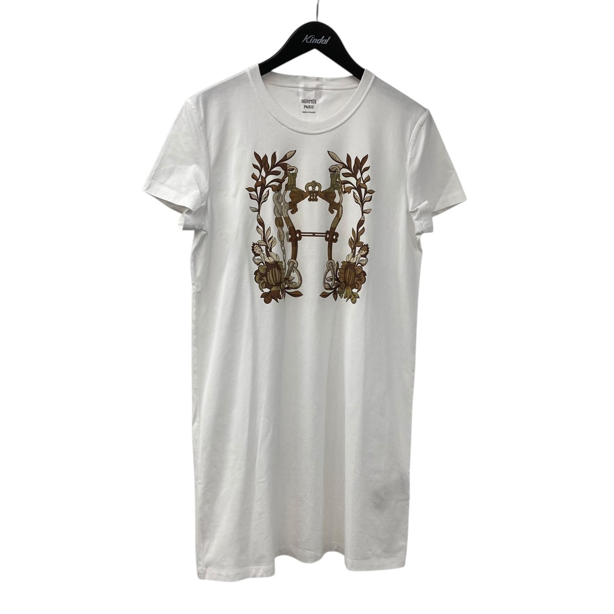 【中古】 HERMES　 Della Cavalleria Tシャツ ワンピース Tシャツ 4E4530DA ホワイト サイズ：42 【120426】（エルメス）