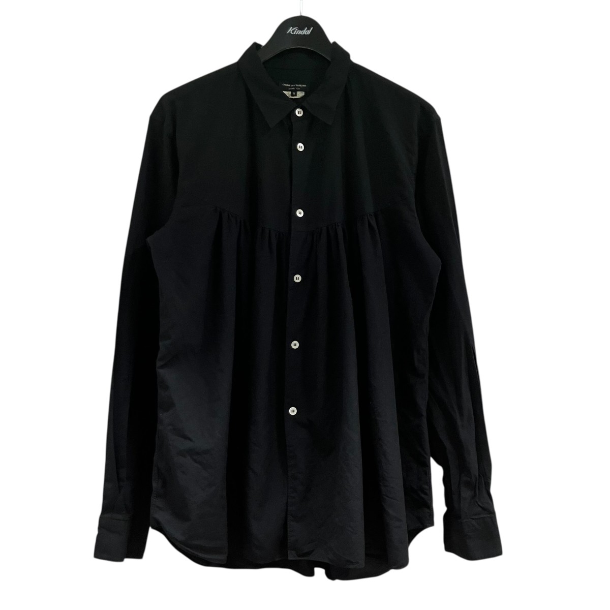 【中古】 COMME des GARCONS HOMME PLUS　 ギャザードレスシャツ ブラック サイズ：M 【120426】（コムデギャルソンオムプリュス）