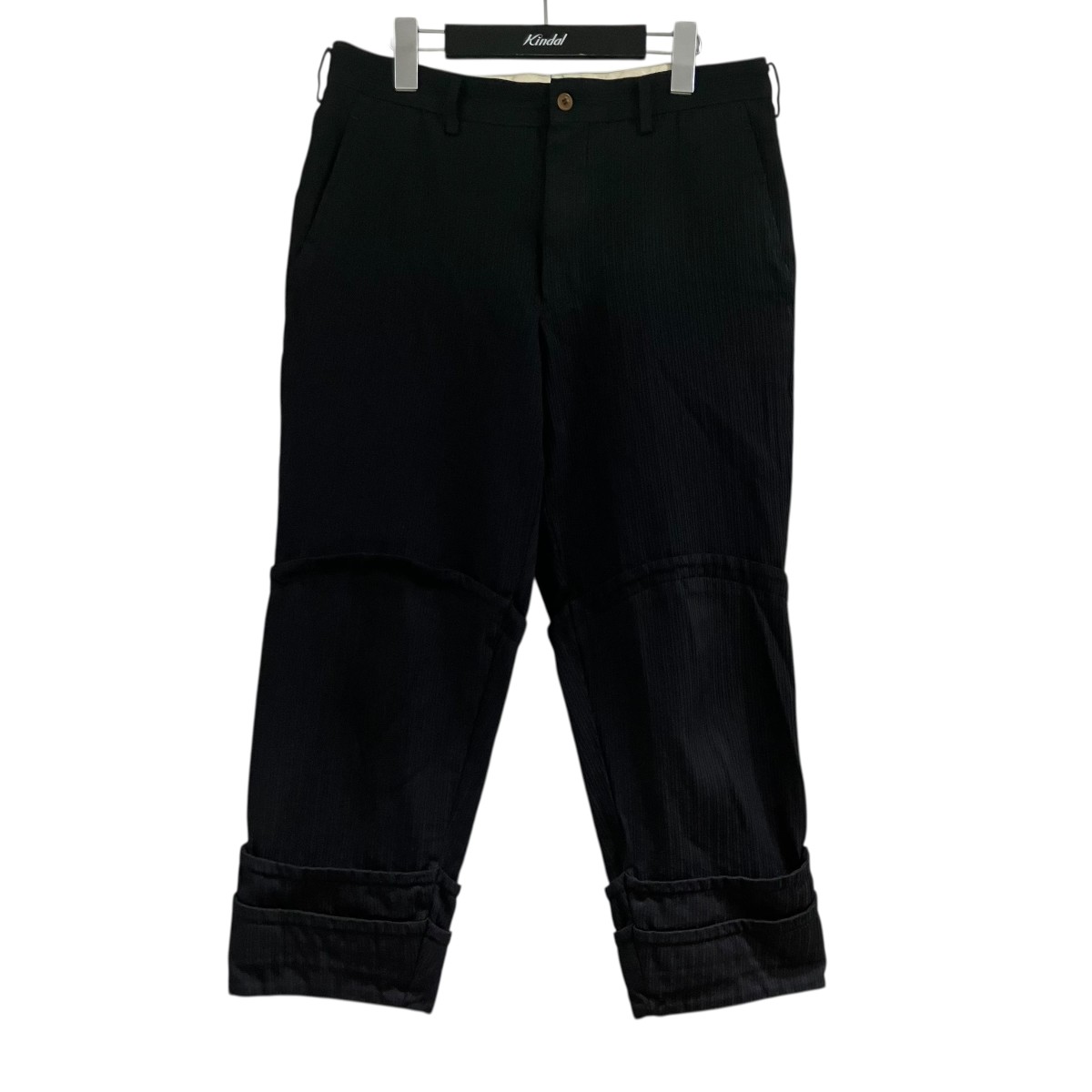 【中古】\u003cBR\u003eCOMME des GARCONS HOMME PLUS\u003cBR\u003eポリ縮甲冑クロップドピケパンツ 黒いこと 大いさ：S\u003cBR\u003e【通貨価値思いなおす】
