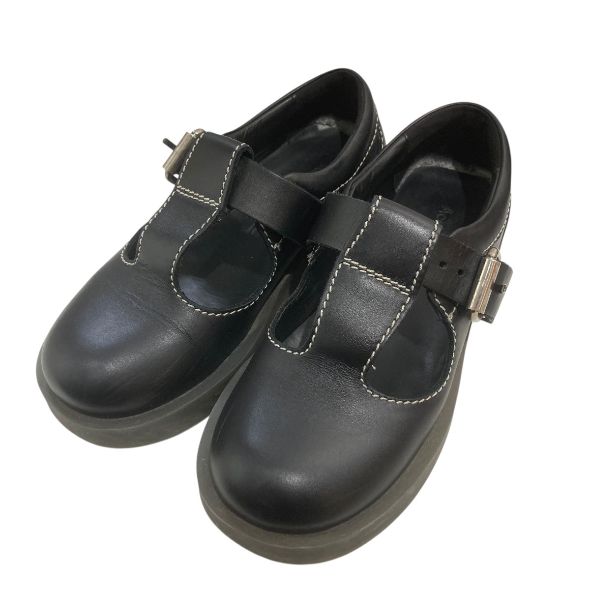 【中古】ACNE STUDIOS メリージェーンレザーシューズ 黒いこと 大きさ：23.5糎 【120426】（アクネストゥディオズ）