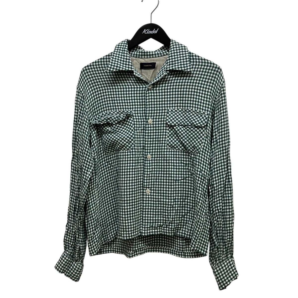 【中古】UNDERCOVER ギンガムチェックシャツ UCT4401-1 緑であること×白いこと 大きさ：3 【120426】（アンダー押しかぶせる）