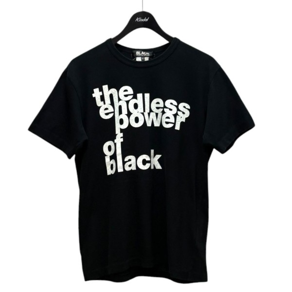 【中古】 BLACK COMME des GARCONS　 ロゴT 1Z-T002　The endless power of black ブラック サイズ：L 【120426】（ブラックコムデギャルソン）