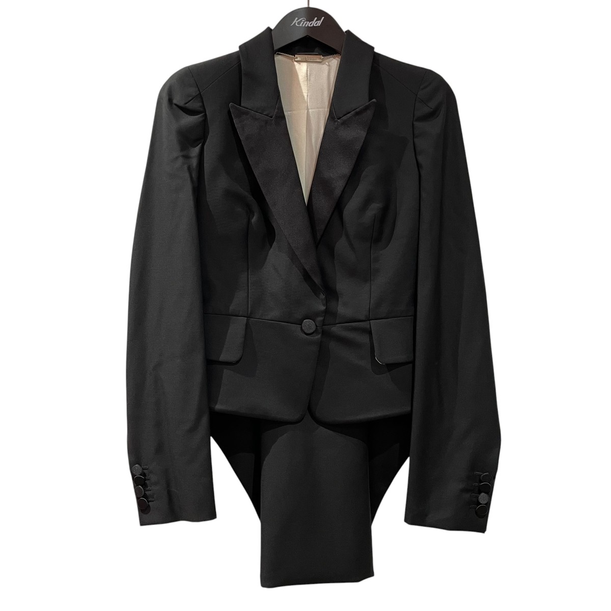 【中古】ALEXANDER McQUEEN テーラードジャケット 黒いこと 大いさ：40 【120426】（アレキサンダーマックイーン） レディースファッション-コート・ジャケット