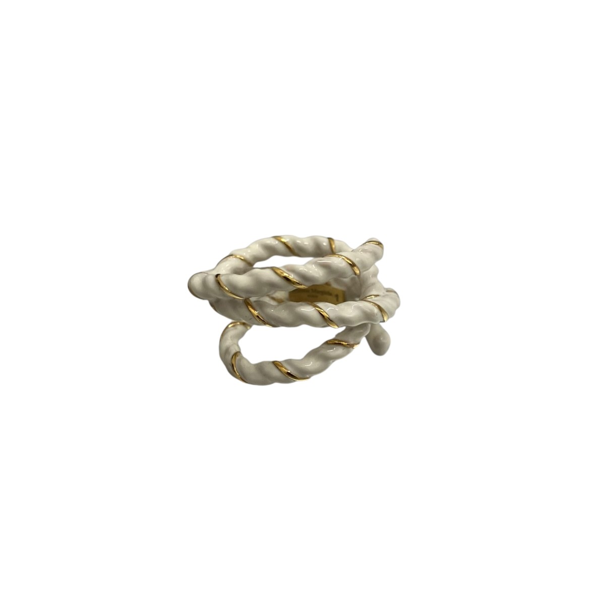 【中古】Maison Margiela 索条輪っか 白いこと×ゴールド 大きさ：1 【120426】（メゾンマルジェラ）