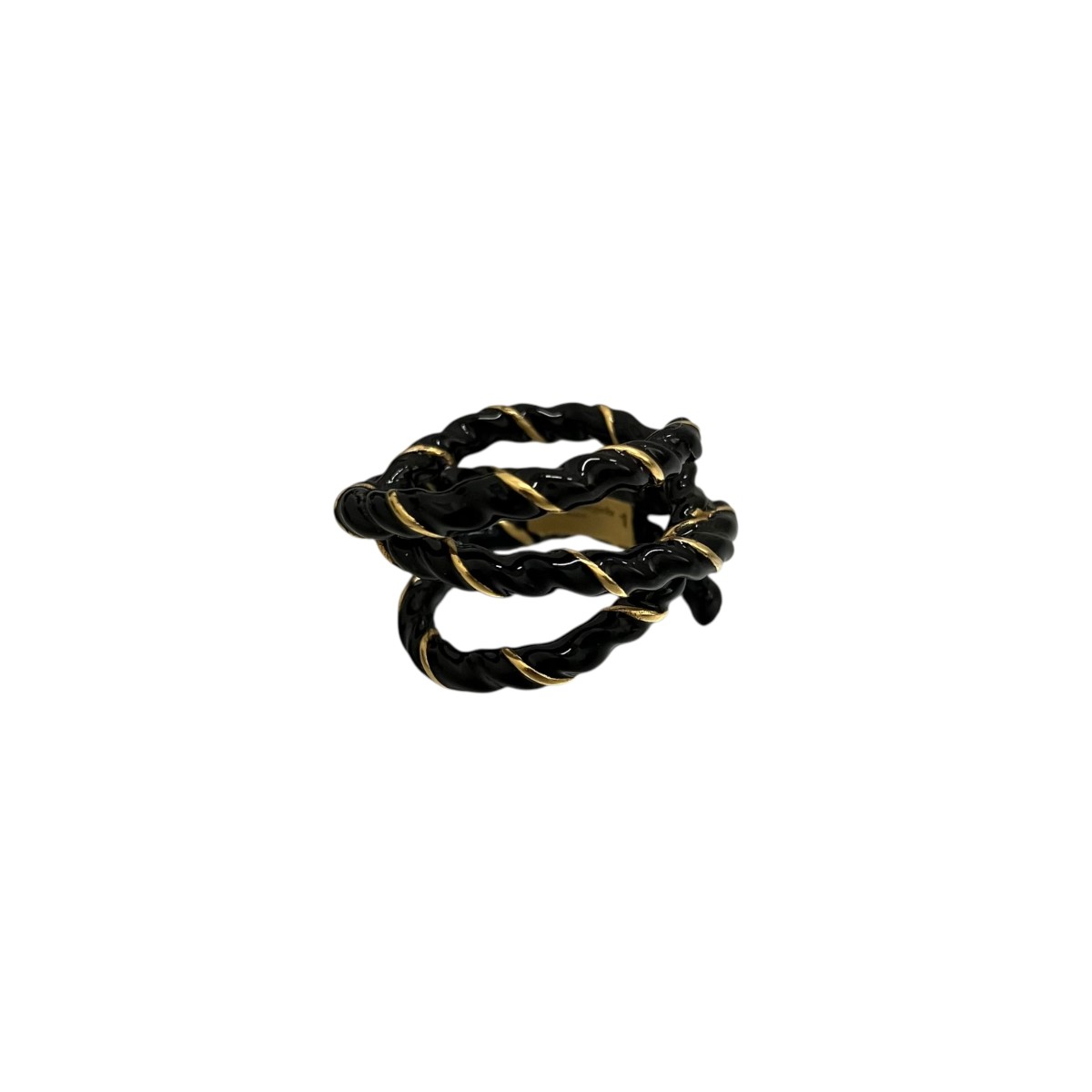 【中古】Maison Margiela 索条輪っか 黒いこと×ゴールド 大きさ：1 【120426】（メゾンマルジェラ）