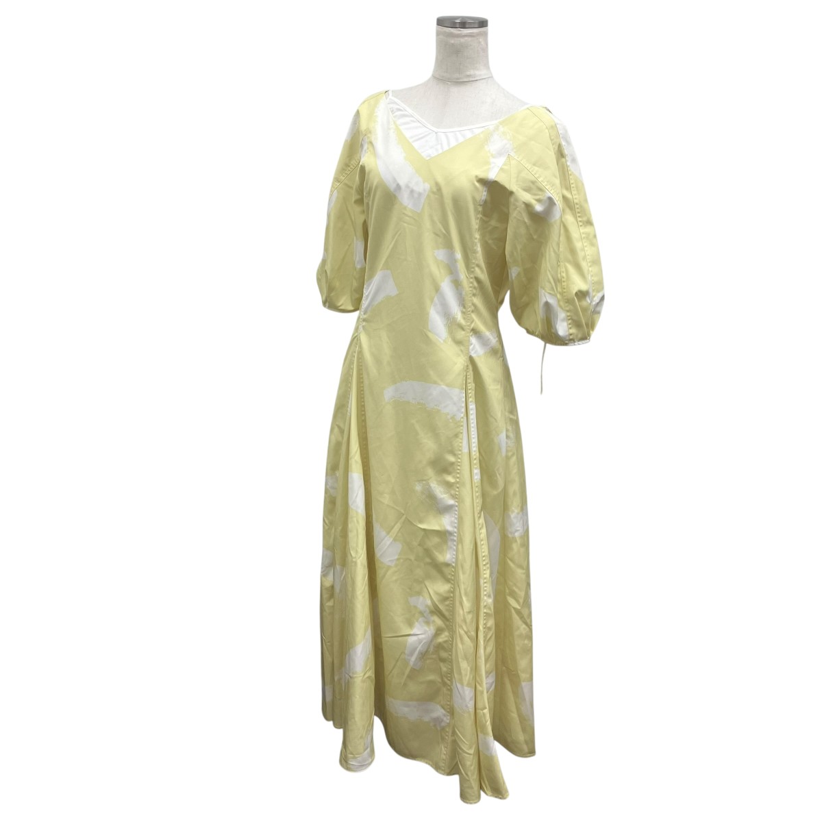 【中古】OUNNOUN コクーンタックワンピース ライム サイズ：M 【130426】（オウンノウン）