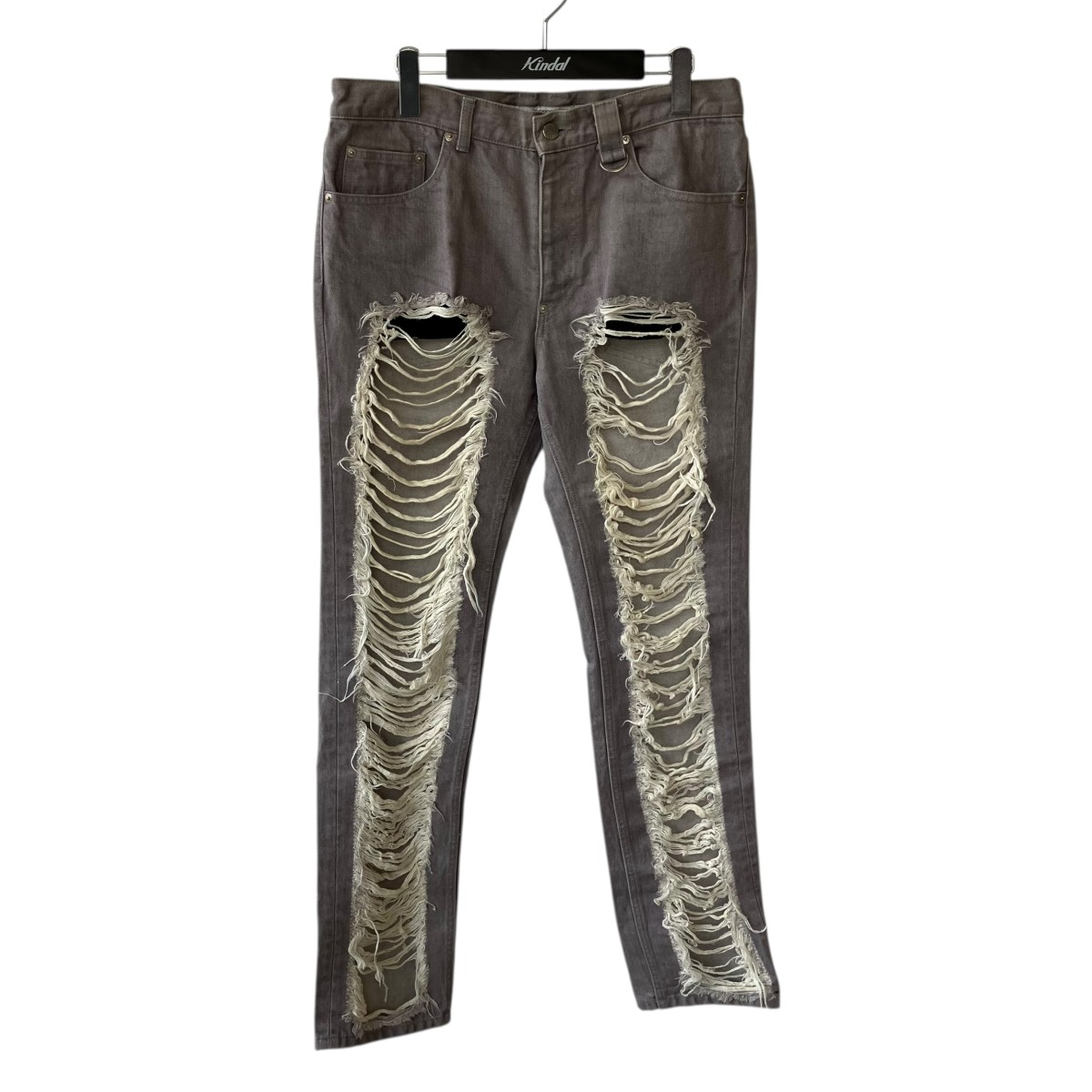【中古】JOHN LAWRENCE SULLIVANRIPPED DENIM PANTS ダメージデニムパンツ 2A012-0322-36 グレー サイズ：48【価格見直し】｜ブランド古着のカインドオル