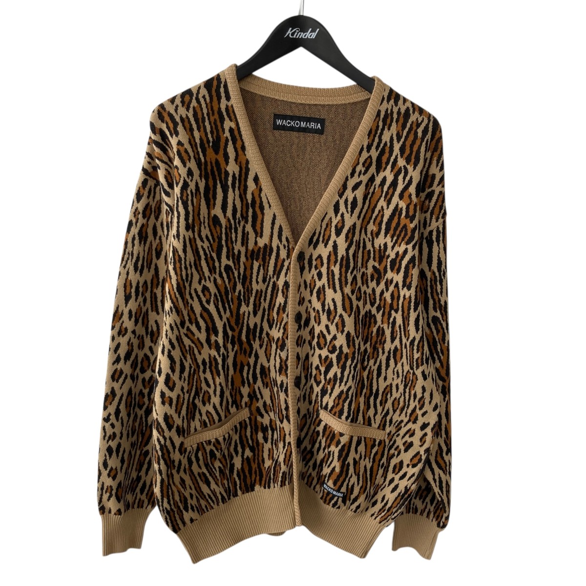 【中古】\u003cBR\u003eWACKO MARIA\u003cBR\u003e26SS LEOPARD JACQUARD CARDIGAN 編み物ジレー 26SS-WMK-KN18 赤銅色×ベージュ 大きさ：M\u003cBR\u003e【必要経費思いかえす】