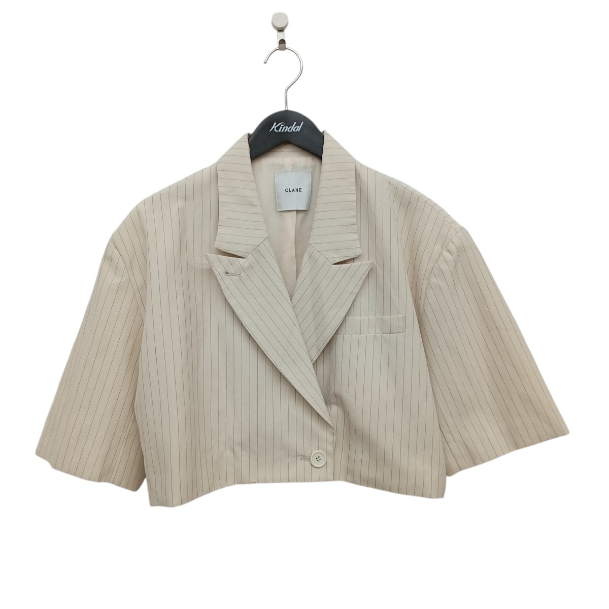 【中古】CLANE CROPPED TAILRED JACKET 半袖上衣 16103-0472 象牙色 大きさ：2 【140426】（クラネ）