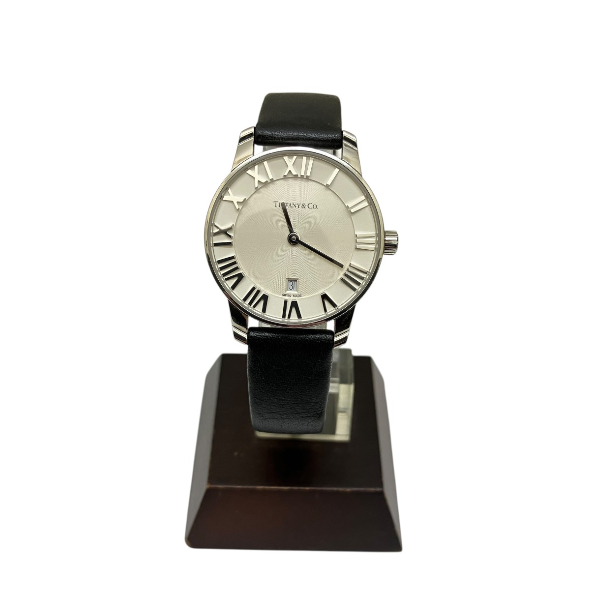 【中古】Tiffany ＆ Co． 石英ウオッチ 34875928 しろがね色×黒いこと 【140426】（ティファニー）