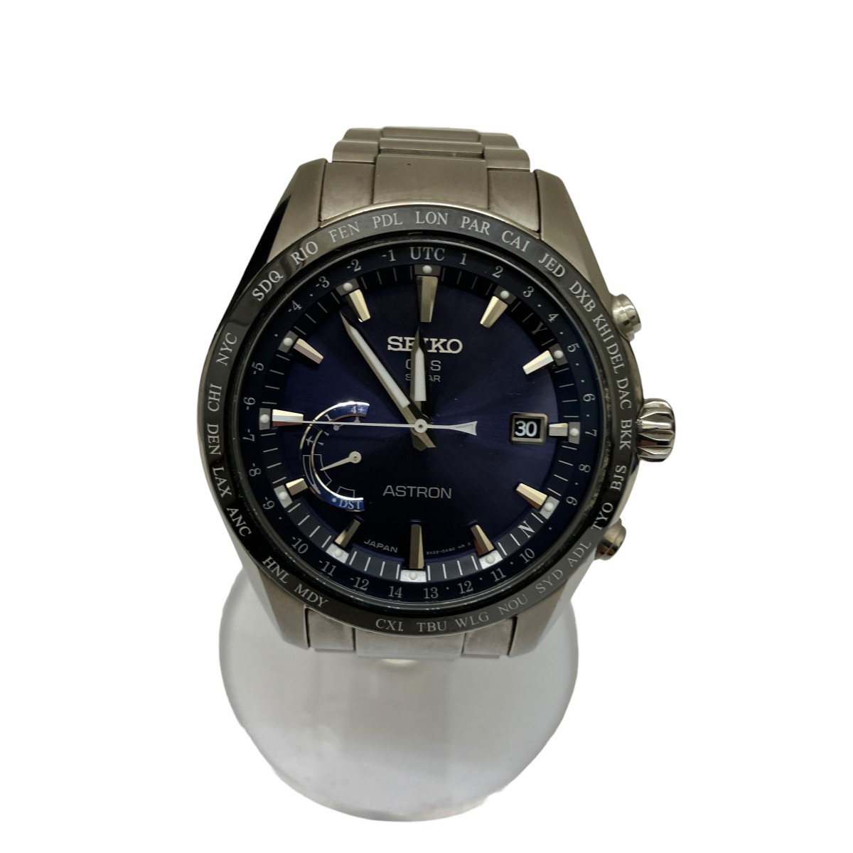 【中古】SEIKO アストロンGPS ソーラークォーツ ウオッチ 8X22-0AG0-2 SBXB109 米国海軍×しろがね色 【140426】（セイコー）