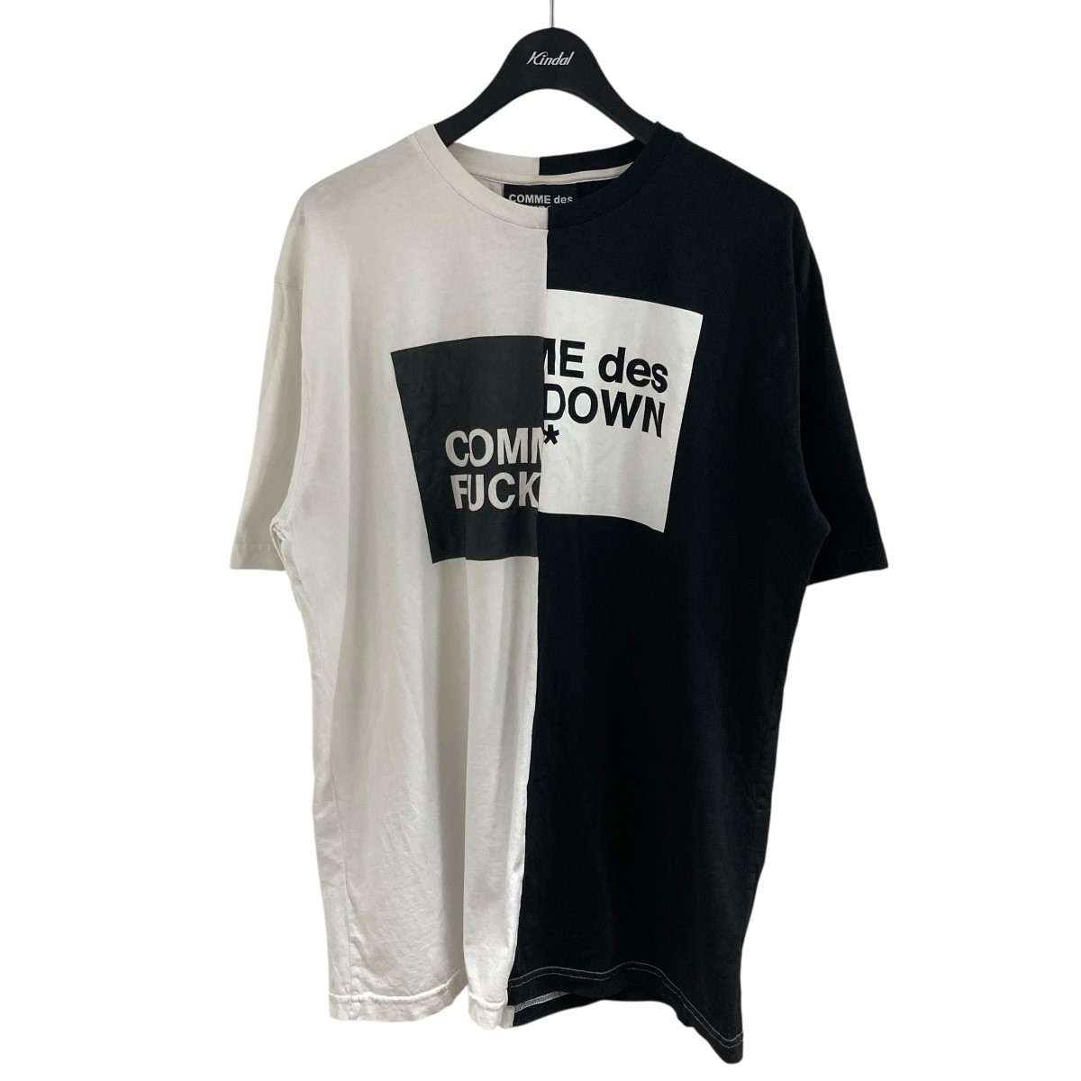 【中古】 COMME DES FUCKDOWN　 半袖Tシャツ ブラック×ホワイト サイズ：L 【140426】（コムデファックダウン）