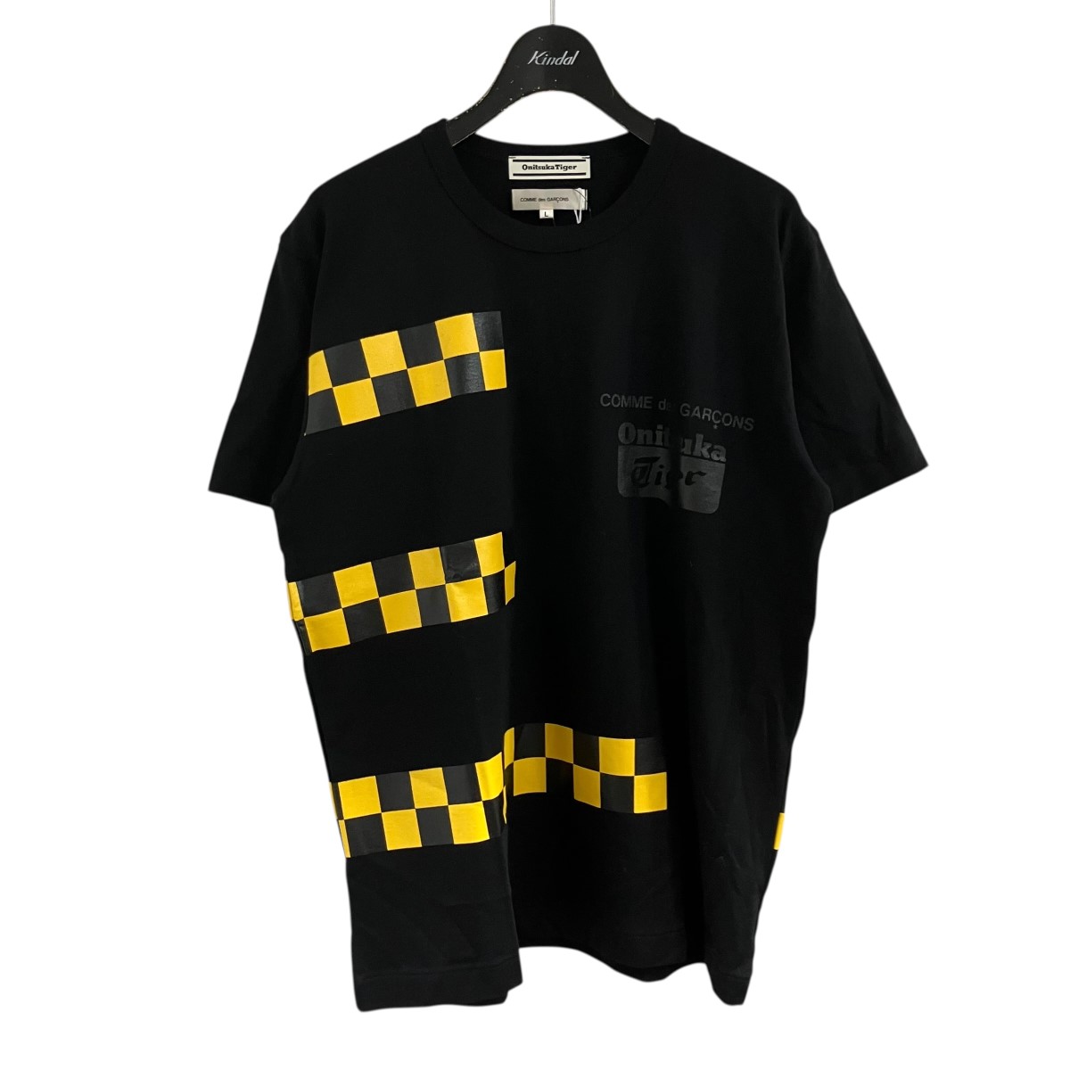 【中古】Onitsuka Tiger×COMME des GARCONS プリントTシャツ ブラック×イエロー サイズ：L 【140426】（オニツカタイガー×コムデギャルソン）