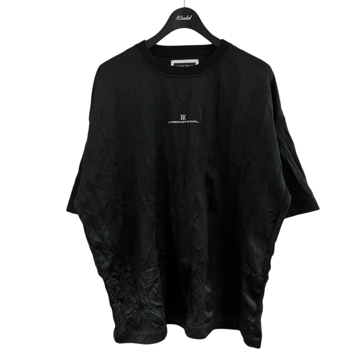 【中古】 MAISON SPECIAL　 ロゴ刺繍Tシャツ ブラック サイズ：01 【140426】（メゾンスペシャル）