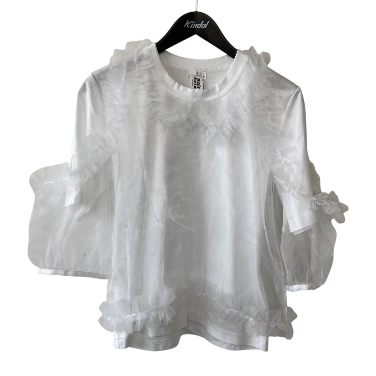【中古】 noir kei ninomiya　 チュールレイヤードTシャツ 3P-T003 ホワイト サイズ：S 【140426】（ノワールケイニノミヤ）