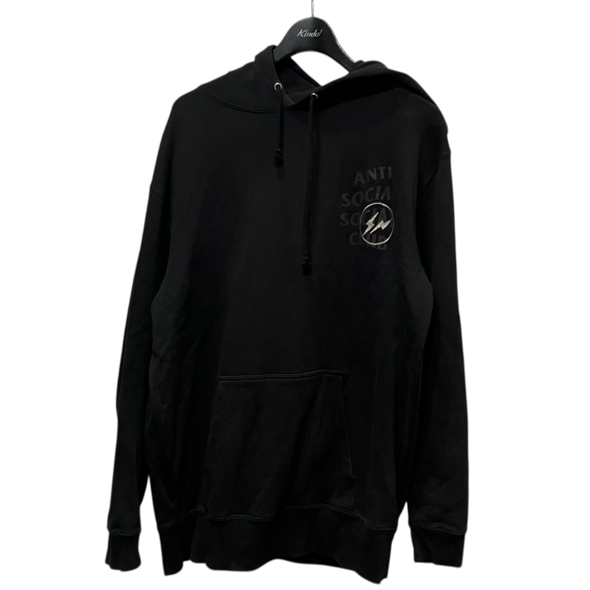 【中古】 ANTI SOCIAL SOCIAL CLUB×FRAGMENT DESIGN　 フーテッドパーカー PPM-59110-C ブラック サイズ：L 【140426】（アンチソーシャルソーシャルクラブ×フラグメントデザイン）