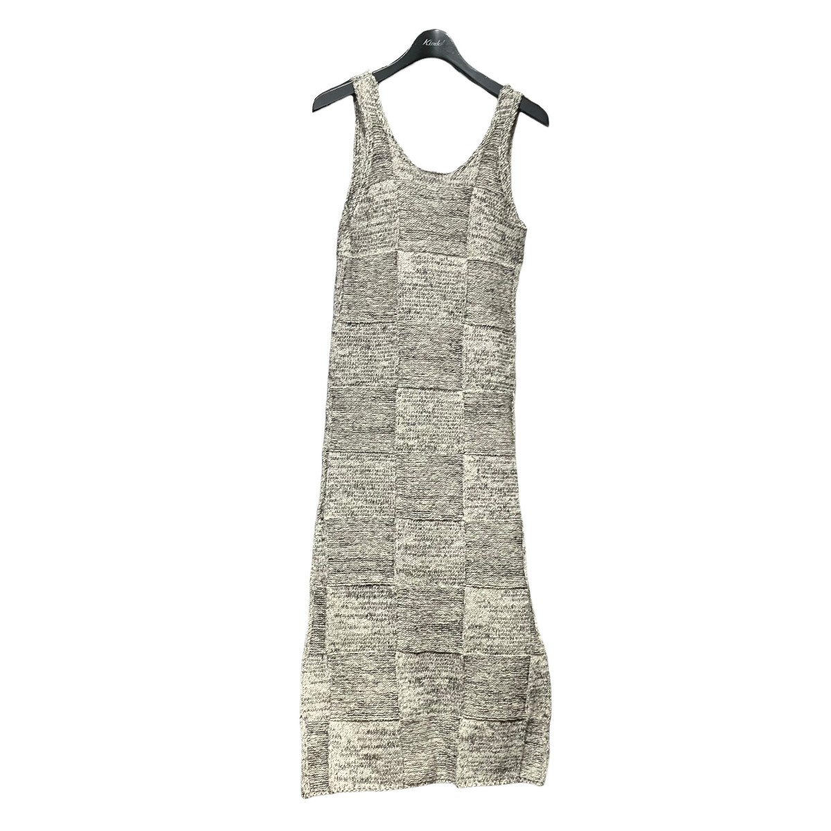 【中古】AURALEE　26SS STRUCTURED COTTON LINEN PANEL KNIT DRESS ニットキャミソールワンピース A26SD04GL ホワイト&times;ブラック サイズ：0 【140426】（オーラリー）｜ブランド古着のカインドオル