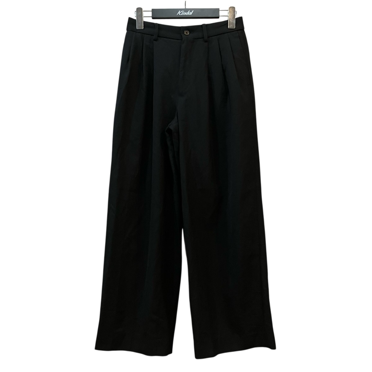 【中古】\u003cBR\u003eMARKAWARE\u003cBR\u003e「Organic Wool Survival Cloth Triple Pleated Wide Trousers」 トラウザーパンツ A25C06PT02C 黒いこと 大きさ：1\u003cBR\u003e【必要経費思いかえす】