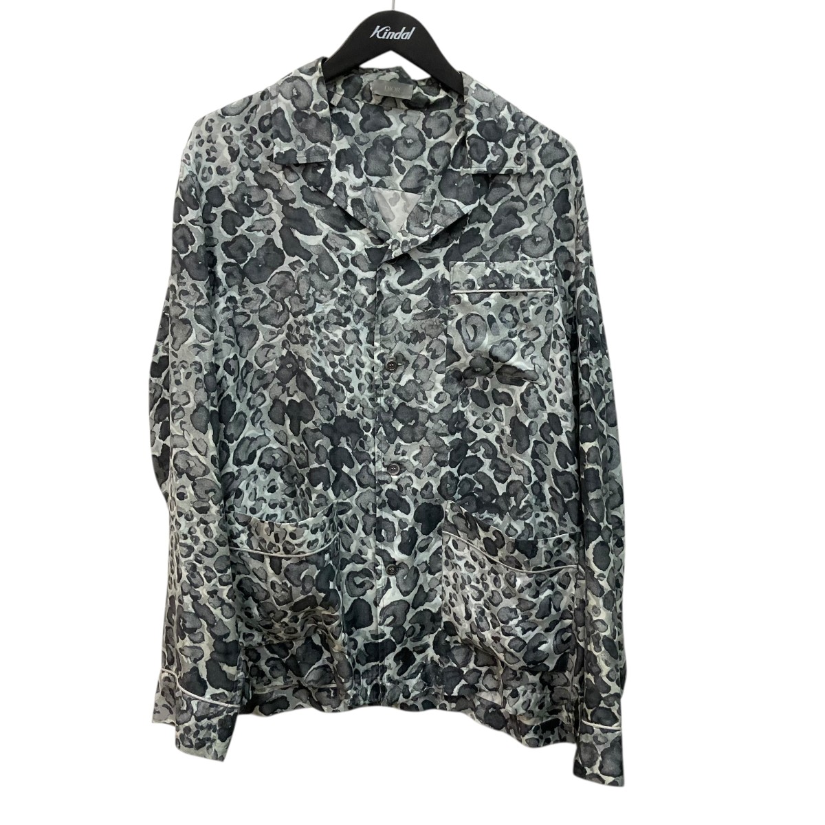 【中古】 Christian Dior　 長袖シャツ 933C515A4579 グレー×ブラック サイズ：41 【150426】（クリスチャンディオール）
