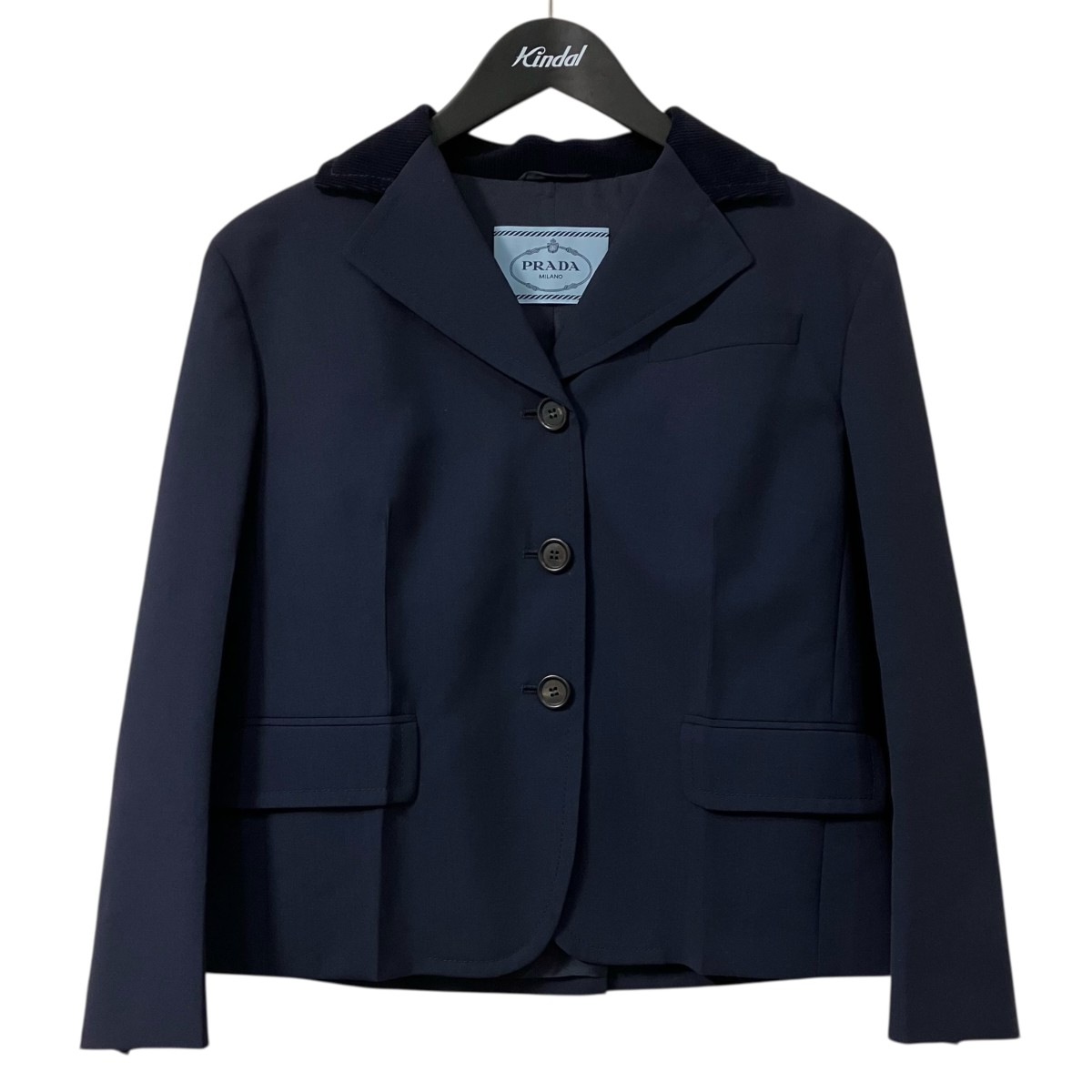 【中古】PRADA エルボーパッチジャケット P560FE S172 1N9F 米国海軍 大いさ：40 【150426】（プラダ） コート・ジャケット-レディースファッション