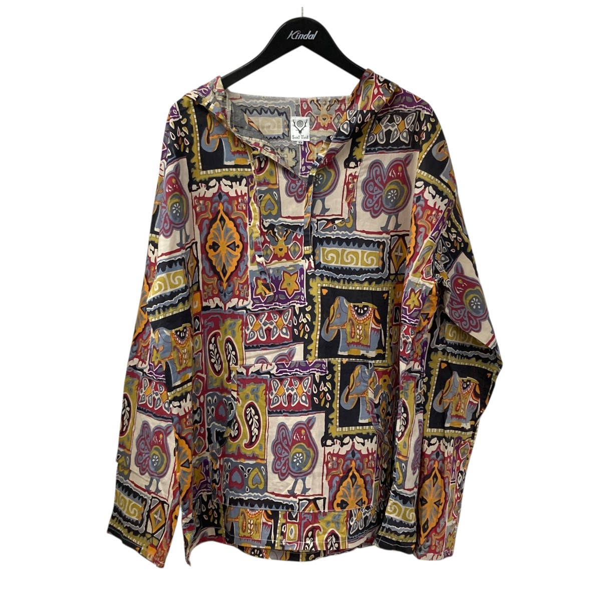 【中古】 south2 west8　 MR789 EXICAN PARKA - BATIK PT． ELEPHANT プルオーバーパーカー マルチカラー サイズ：XS 【150426】（サウス2ウエスト8）