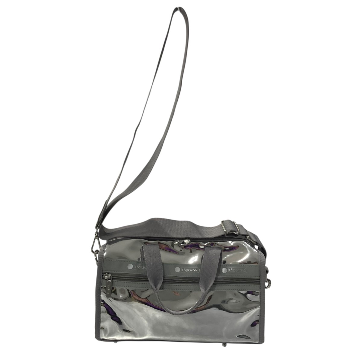 【中古】\u003cBR\u003eLeSportsac\u003cBR\u003eMIR MINI DUFFEL CROSSBODY ショルダーバッグ しろがね色\u003cBR\u003e【必要経費思いかえす】