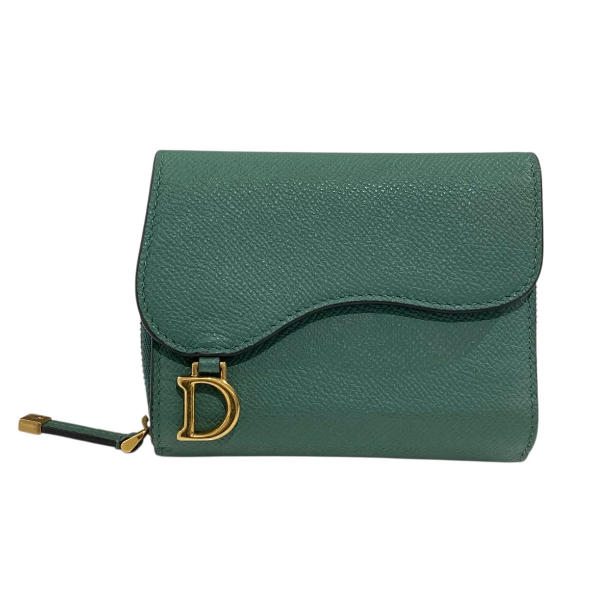 【中古】Christian Dior サドルウォレット 3つ折り紙入れ 43-MA-0251 緑であること 【150426】（ディオール）