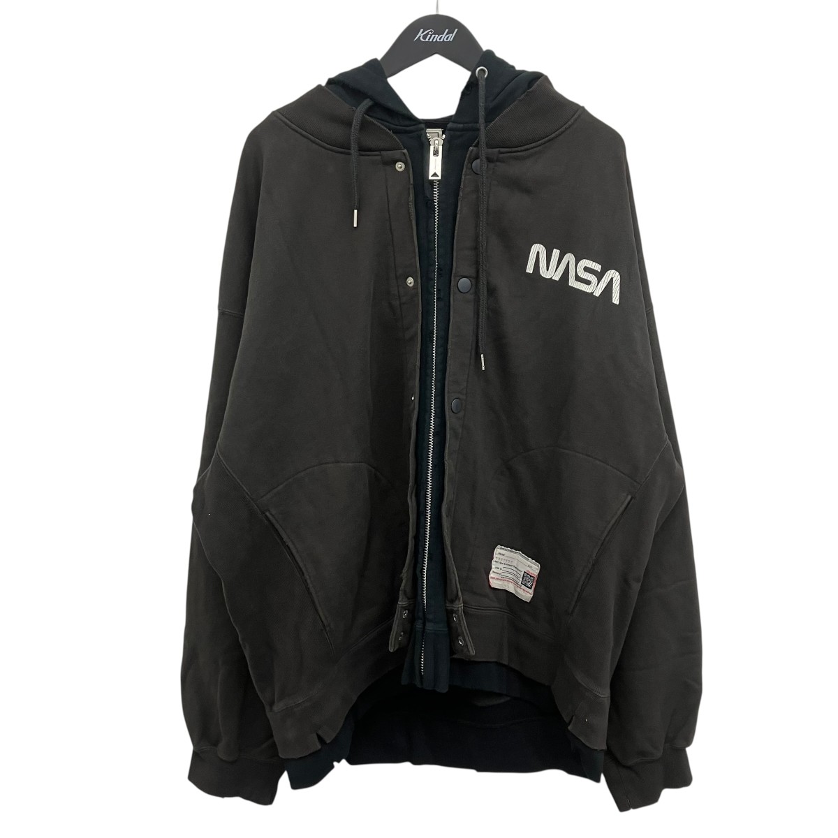 【中古】 Maison MIHARA YASUHIRO　 ドッキングパーカー ブラック×グレー サイズ：48 【150426】（メゾンミハラヤスヒロ）
