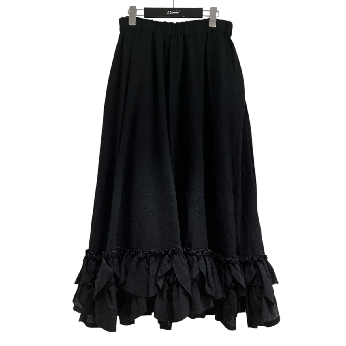 【中古】 noir kei ninomiya　 フリルウールスカート ブラック サイズ：M 【150426】（ノワールケイニノミヤ）