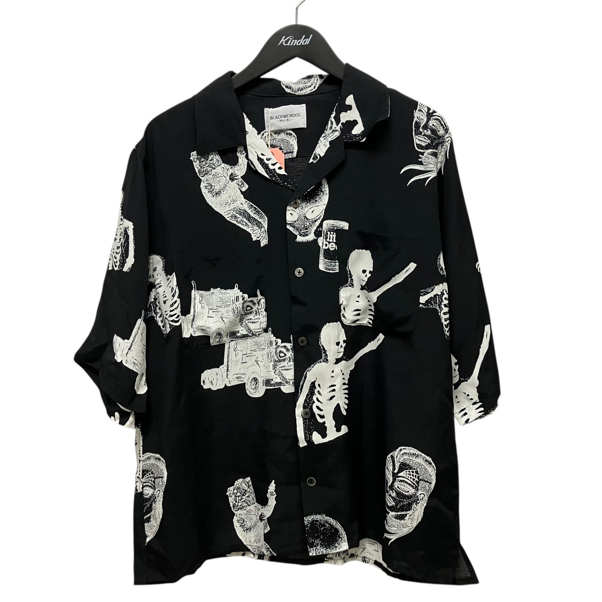 【中古】 Black Weirdos　 総柄アロハシャツ 24SS-SH02 ブラック サイズ：S 【150426】（ブラックウィドウ）