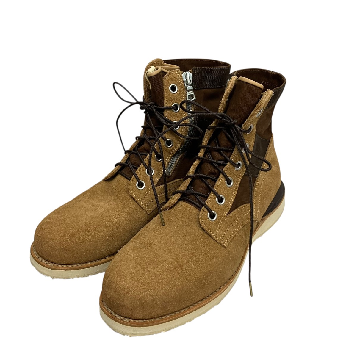 【中古】VISVIM 7-HOLE 73-FOLK 異原料品うつり変わりスウェードブーツ 0118302002004 赤銅色 大いさ：US11 【150426】（ビズビム）