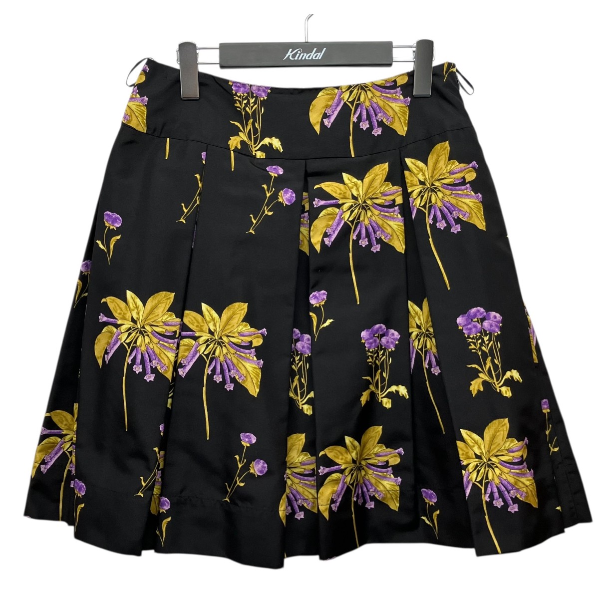 【中古】 PRADA　 フラワープリントスカート ブラック サイズ：40 【150426】（プラダ）