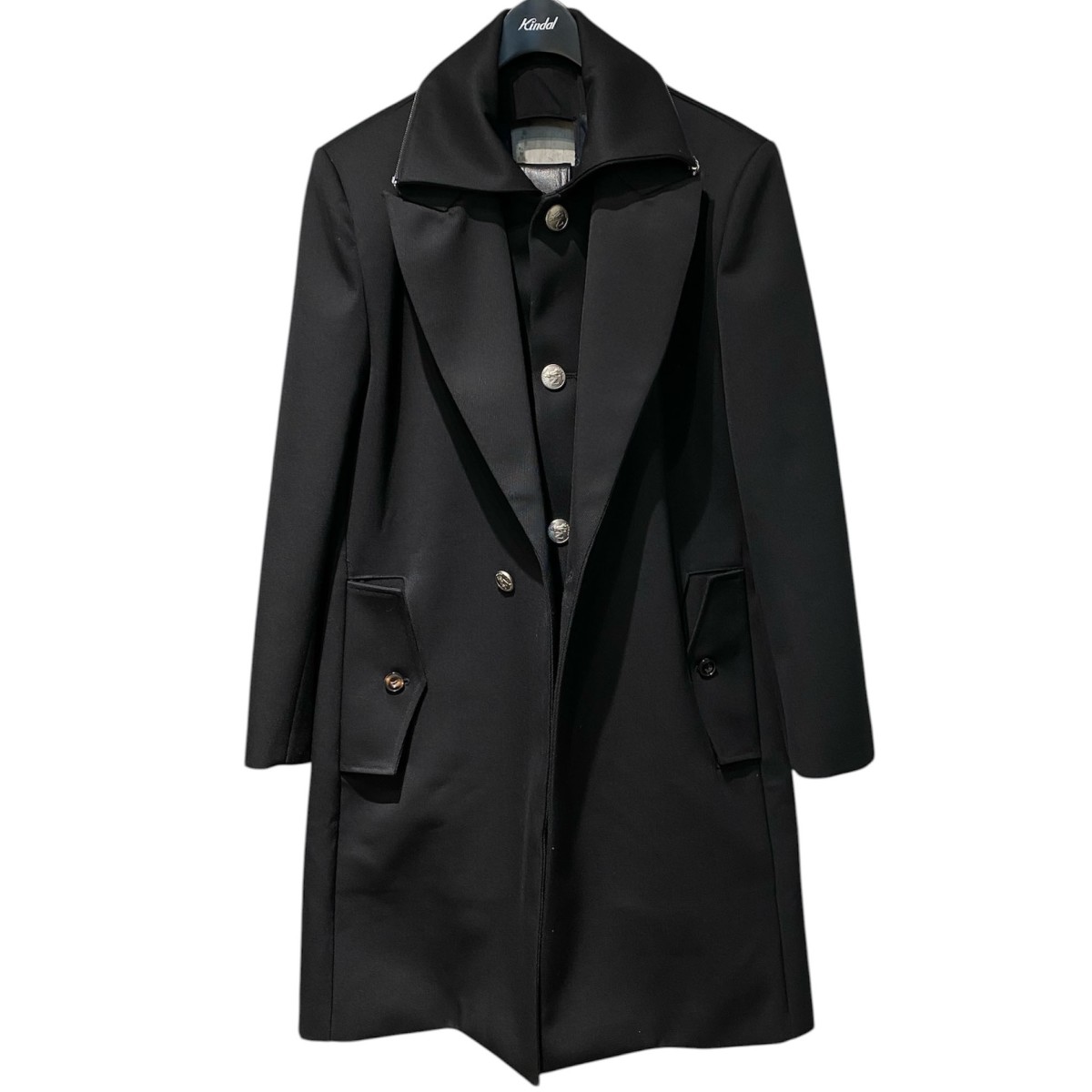 【中古】NULLUS 24SS TWILL DECONSTRUCTED COATレイヤードロングコート 黒いこと 大きさ：1 【150426】（ヌルス）