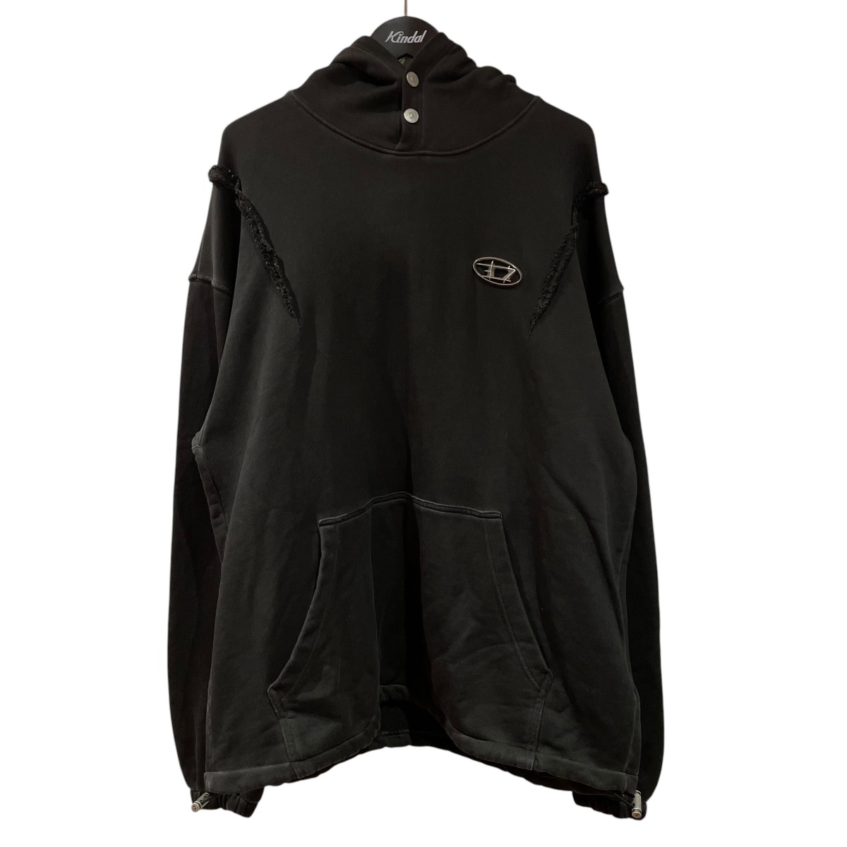 【中古】DIESEL×THUG CLUB A-THUG HOODIE プルオーバーパーカー P01597 ブラック サイズ:M 【150426】(ディーゼル×サグクラブ)|ブランド古着のカインドオル