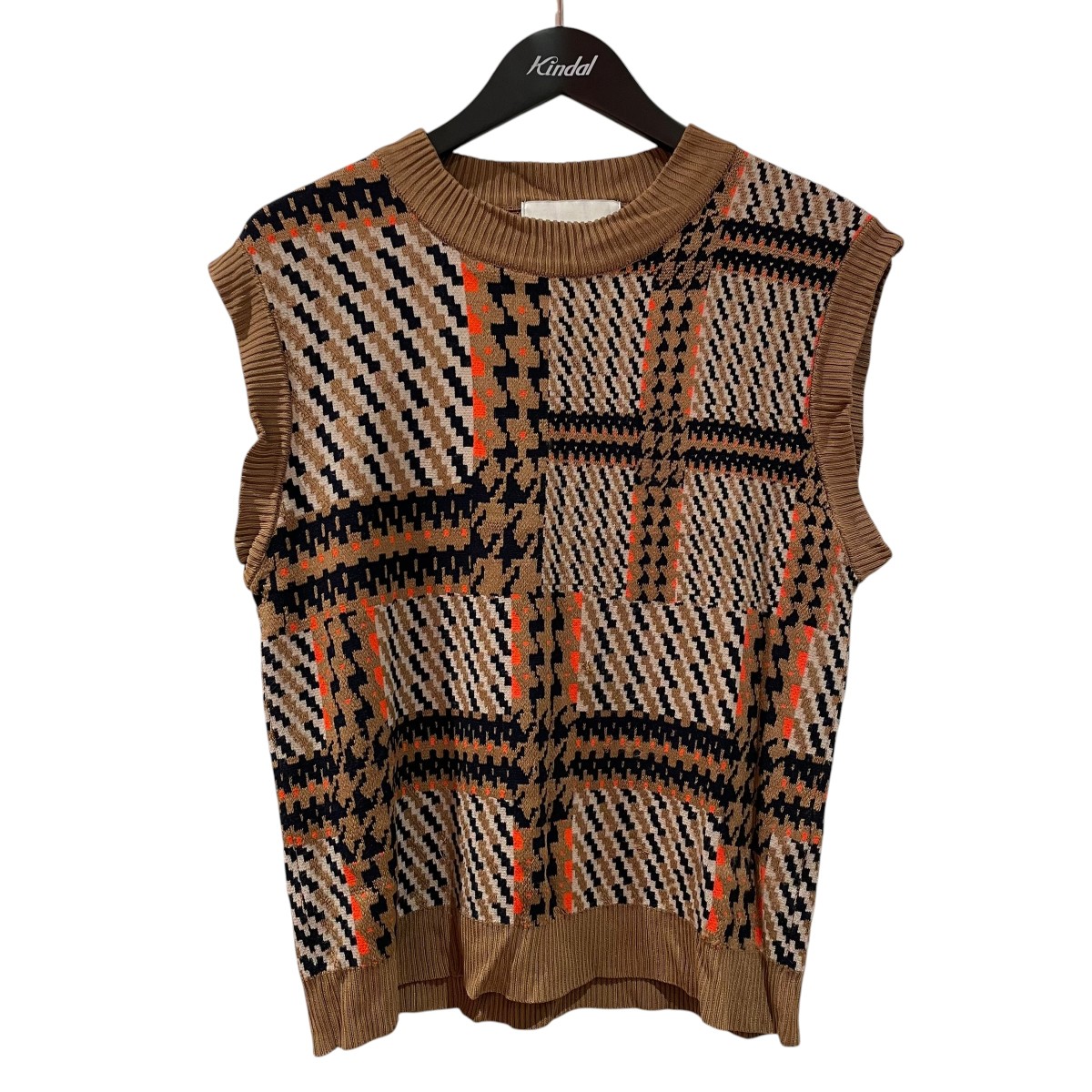 【中古】 Henrik Vibskov　 ニットベスト AW24STUDIO-M706 ブラウン サイズ：S 【150426】（ヘンリックヴィブスコブ）