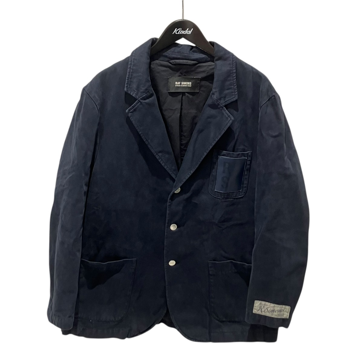【中古】\u003cBR\u003eRAF SIMONS\u003cBR\u003e22SS School Boy Denim Blazer テーラードジャケット 221-543 米国海軍 大きさ：XS\u003cBR\u003e【通貨価値思いなおす】